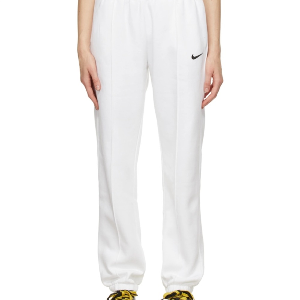 Nike White Velour Joggers